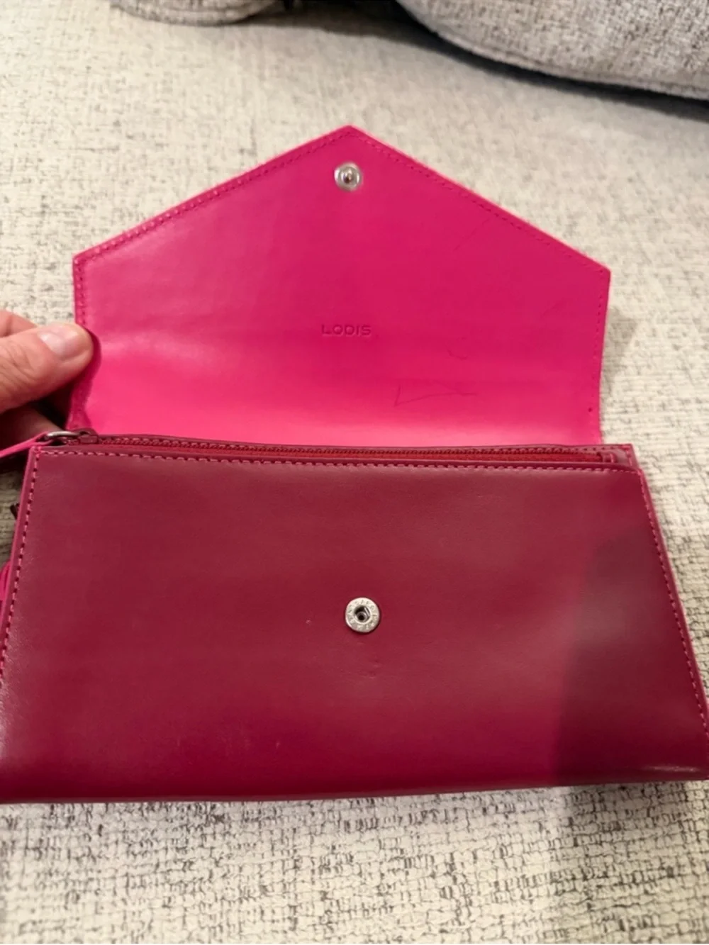Lodis Burgundy Envelope Flap Wallet 7.5x4.5
